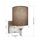 Arandela Quadrada Md-2033 Branco Cúpula Em Tecido Cilíndrica