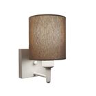 Arandela Quadrada Md-2033 Branco Cúpula Em Tecido Cilíndrica