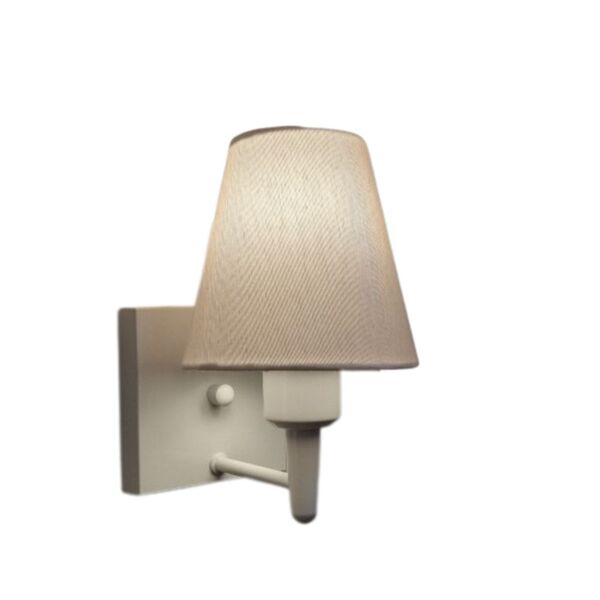 Arandela Quadrada Md-2034 Branco Cúpula Em Tecido Cone Branco