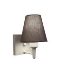 Arandela Quadrada Md-2034 Branco Cúpula Em Tecido Cone Cinza