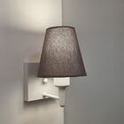 Arandela Quadrada Md-2034 Branco Cúpula Em Tecido Cone Cinza