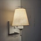 Arandela Quadrada Md-2034 Branco Cúpula Em Tecido Cone Linho