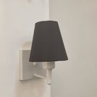 Arandela Quadrada Md-2034 Branco Cúpula Em Tecido Cone Preto