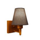 Arandela Quadrada Md-2034 Cobre Cúpula Em Tecido Cone Caqui -