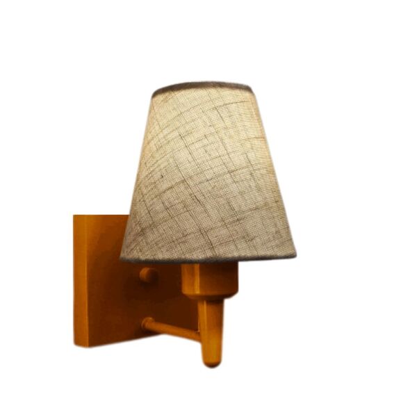 Arandela Quadrada Md-2034 Cobre Cúpula Em Tecido Cone Rustico