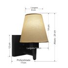 Arandela Quadrada Md-2034 Preto Cúpula Em Tecido Cone Algodão