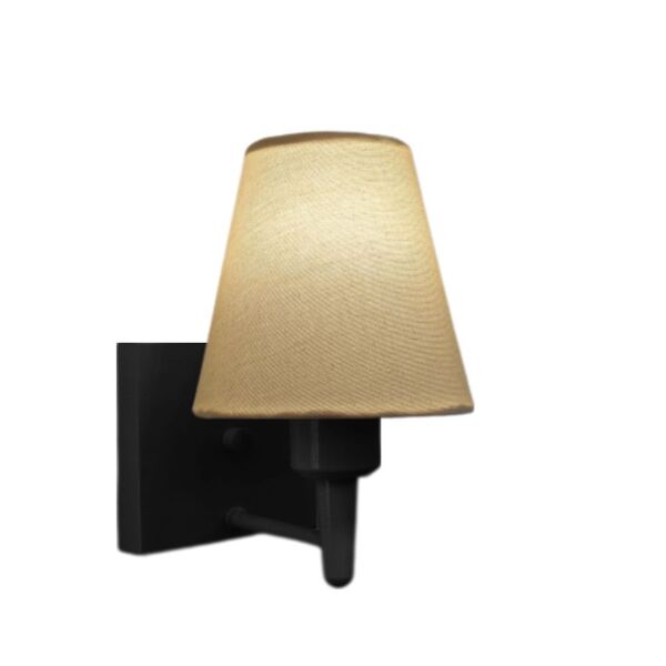 Arandela Quadrada Md-2034 Preto Cúpula Em Tecido Cone Algodão