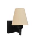 Arandela Quadrada Md-2034 Preto Cúpula Em Tecido Cone Algodão