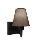 Arandela Quadrada Md-2034 Preto Cúpula Em Tecido Cone Caqui -