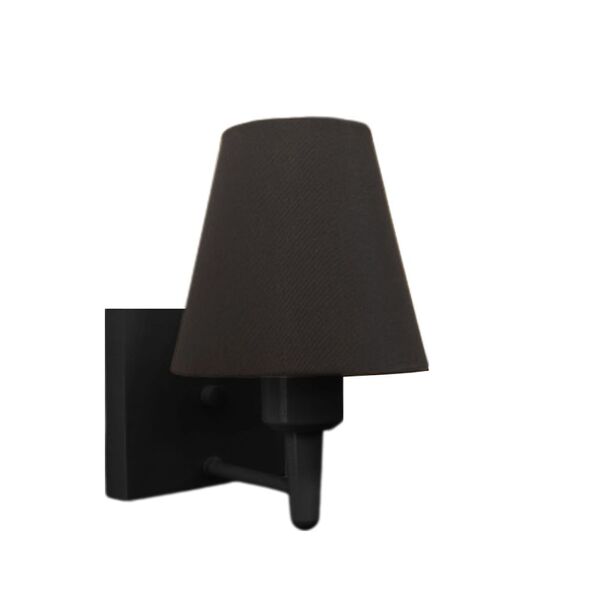 Arandela Quadrada Md-2034 Preto Cúpula Em Tecido Cone Preta -