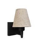 Arandela Quadrada Md-2034 Preto Cúpula Em Tecido Cone Rustico