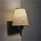 Arandela Quadrada Md-2034 Preto Cúpula Em Tecido Cone Rustico