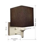 Arandela Quadrada Vivare Md-2006 Base Branco Cúpula Em Tecido