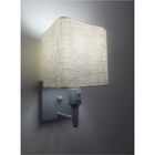 Arandela Quadrada Vivare Md-2019 Base Cinza Com Interruptor E