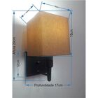 Arandela Quadrada Vivare Md-2019 Base Preto Com Interruptor C