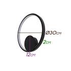 Arandela Quebec Preta Led Integrado 15w 3000k Quality Qar1436