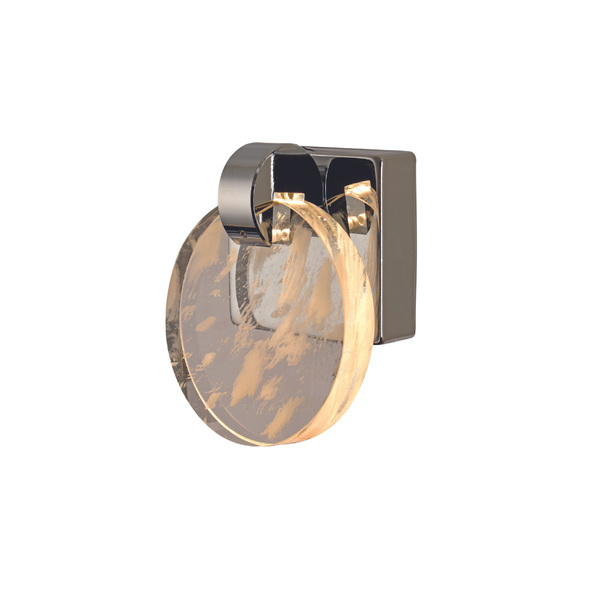 Arandela Redonda Cromada Cristal 13cm Led 5w 3000k Bivolt