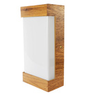 Arandela Reta Madeira Rádica Freijó E27 Leitoso 20x15x8,5cm