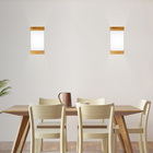 Arandela Reta Madeira Rádica Freijó E27 Leitoso 20x15x8,5cm