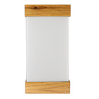 Arandela Reta Madeira Rádica Freijó E27 Leitoso 20x15x8,5cm