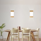 Arandela Reta Madeira Rádica Freijó E27 Leitoso 20x15x8,5cm