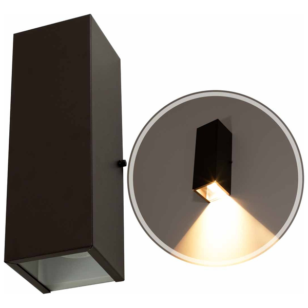 Arandela Retangular 1 Foco S/ Friso 10x30cm Marrom P/ E27 Sta