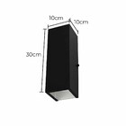 Arandela Retangular 1 Foco Sem Friso Preta 10x30cm P/ E27 Sta