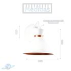 Arandela Retro Branca Com Cobre 1 Facho De Luz-e27