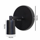 Arandela Retrô Industrial Preto + Lâmpada Led G95