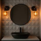 Arandela Retrô Industrial Preto Com Cobre + Lâmpada Led G95