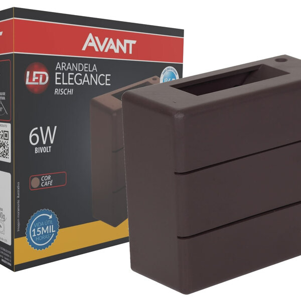 Arandela Rischi Ip65 Cafe 6w Branco Quente Avant