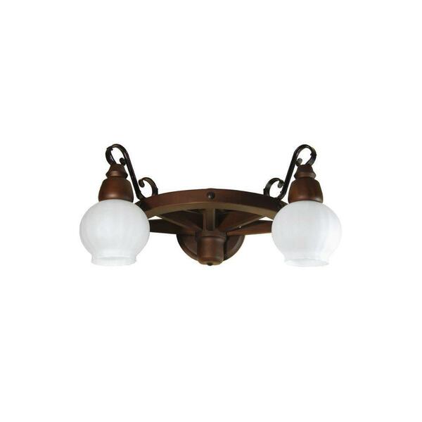 Arandela Roda De Carroça 602e Luminária Rústica 2 Lâmpadas Lu