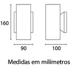 Arandela Rof Alumínio 16cm Ip54 2 Lâmpadas Gu10 Germany Cinza