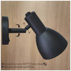 Arandela Roma De Cabeceira Com Interruptor Cor Cinza Grafite