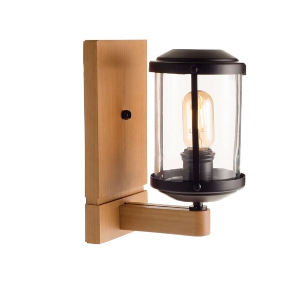 Arandela Rustica Madeira Castanho Metal Preto Urban 2926