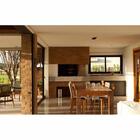 Arandela Rustica Madeira Imbuia Vidro Cristal Belts 2800