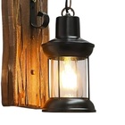 Arandela Rústica Madeira Metal Vidro Lanterna Marroquina