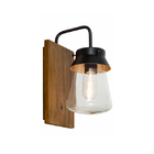 Arandela Rústica Vintage Madeira E Vidro Memories 1 Lâmpada M