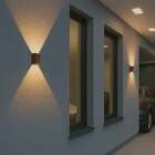 Arandela Slim 2 Focos Alumínio Marrom P/g9 Externa Parede Mur