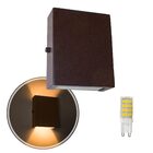 Arandela Slim 2 Focos Marrom + Led G9 5w Bivolt Branco Quente