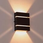 Arandela Slim Alumínio 2 Frisos Marrom + Led G9 Branco Quente