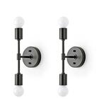 Arandela Slim Moderna Industrial Para 2 Lâmpadas E-27 Cor Pre