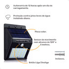 Arandela Solar 30 Leds Com Sensor De Movimento Luminária
