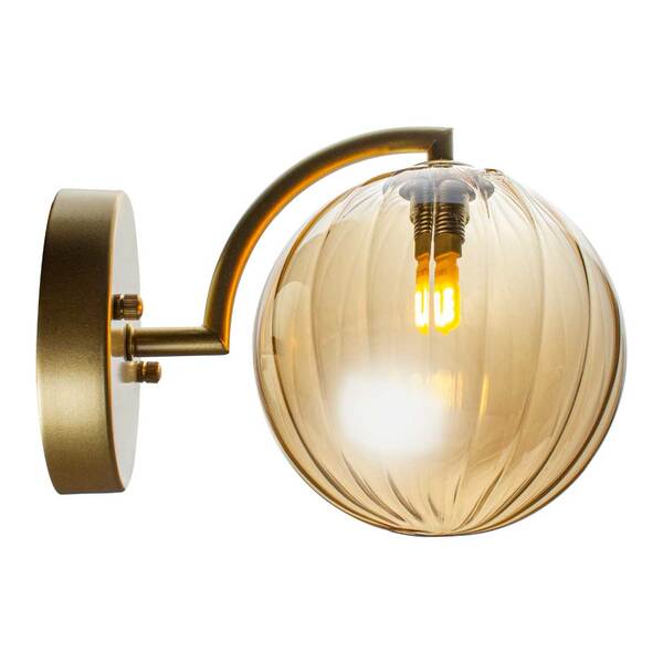 Arandela Tati Globo Vidro Ambar Starlux Zr060 + Led G9 3000k