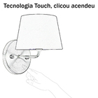 Arandela Touch Branca De Cupula Tradicional Rustico Escuro