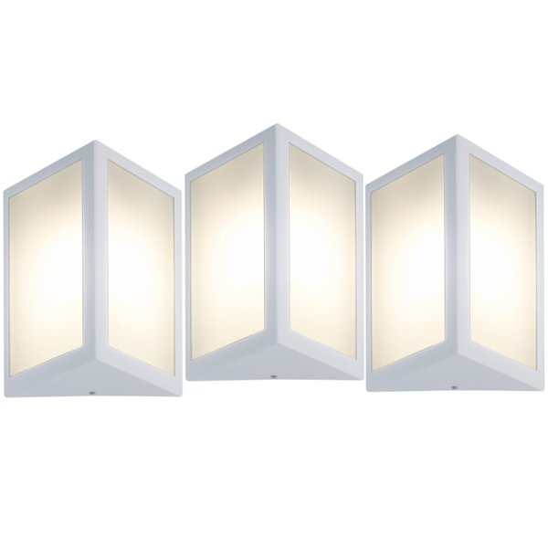 Arandela Triangular Branco Kit Com 3