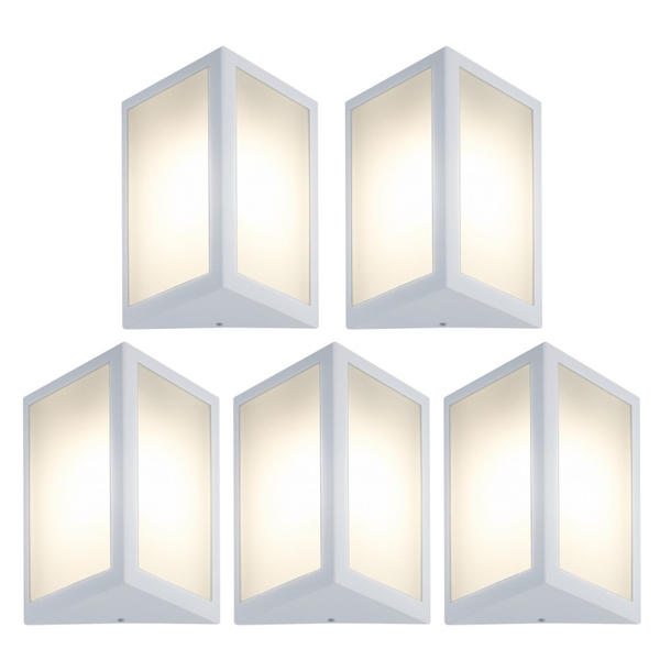 Arandela Triangular Branco Kit Com 5