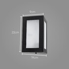 Arandela triangular em alumínio E27 Preta + Lâmpada LED 12W 6