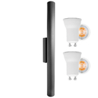 Arandela Tubo Cilindro Alumínio Cinza 45cm + Led Lâmpada:4500