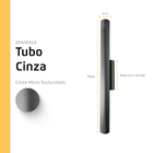 Arandela Tubo Cilindro Alumínio Cinza 45cm + Led Lâmpada:4500